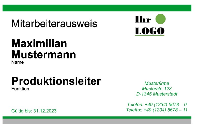 Mitarbeiterausweis Variante 2 Mitarbeiterausweis Variante 2