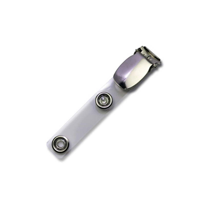 Kartenklip Vinyl klar Metallknopf