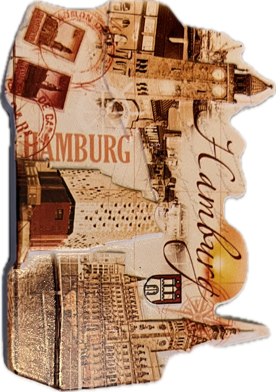 Hamburg Premium Magnet Landungsbrücken Hafen Souvenir Germany